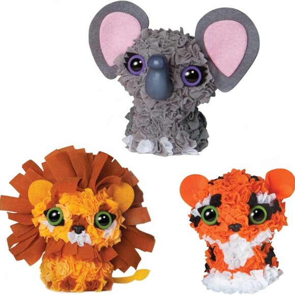Plush Craft 3D Jungle Animals Pack My Design DIY Pop in Plush Set For Age 5+ - Picture 1 of 11